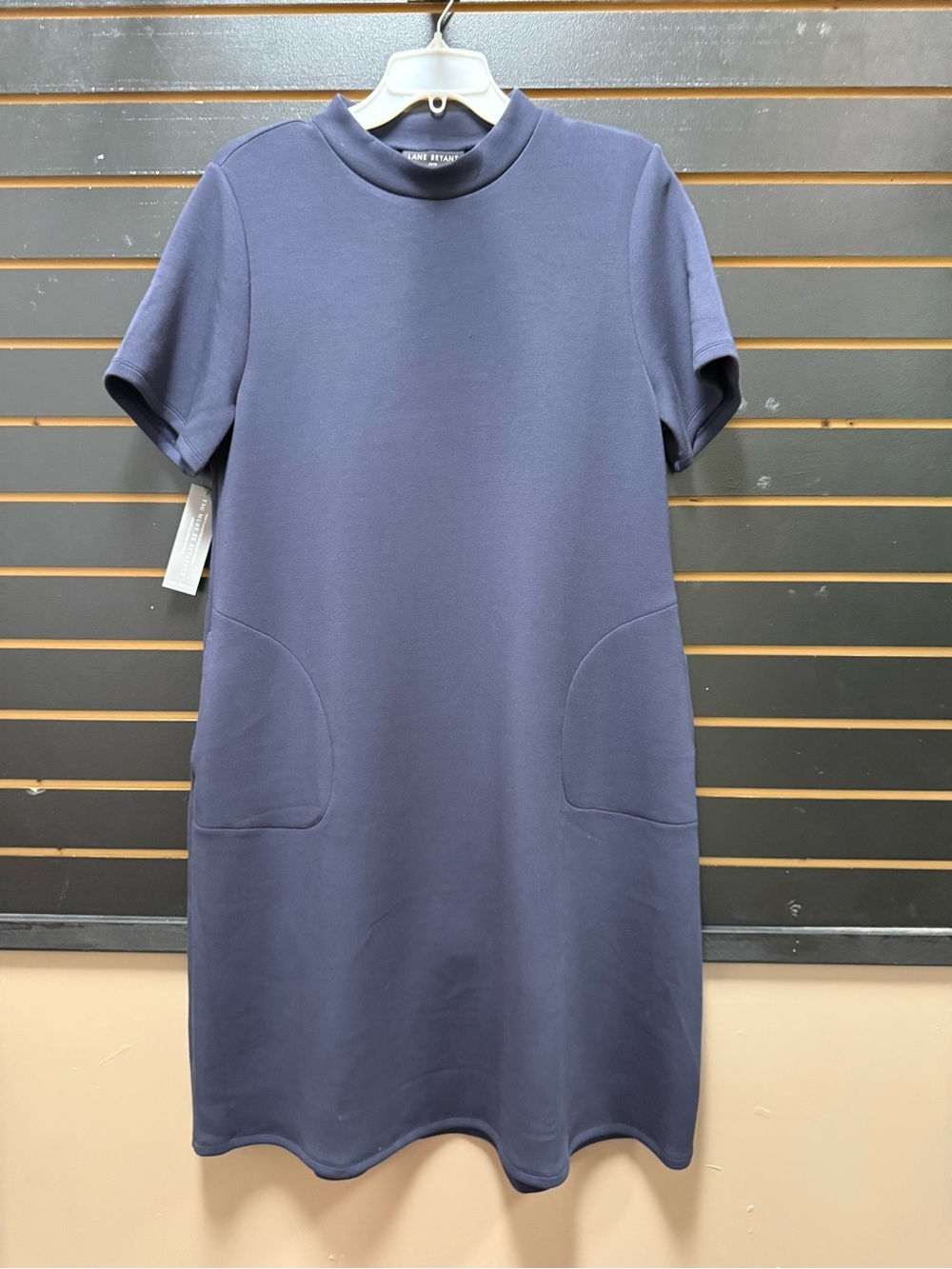 NWT Lane Bryant Navy Mock Neck Shift Dress Pockets Plus 14/16